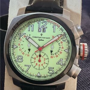 EUC Stunning Light Green Christian Van Sant Grand Python Chronograph Tachymeter